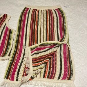 Summer knit skirt and top . Brand new. Never worn. Size small